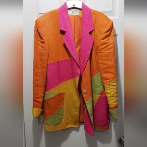 Color block vintage blazer